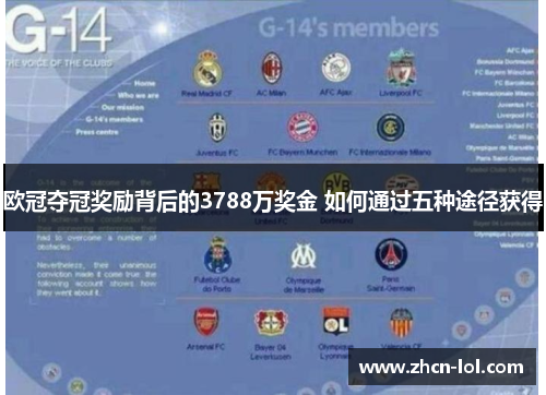 欧冠夺冠奖励背后的3788万奖金 如何通过五种途径获得