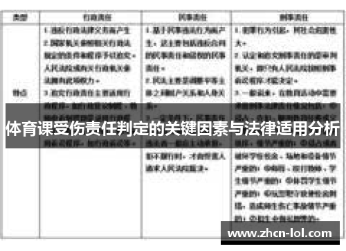 体育课受伤责任判定的关键因素与法律适用分析
